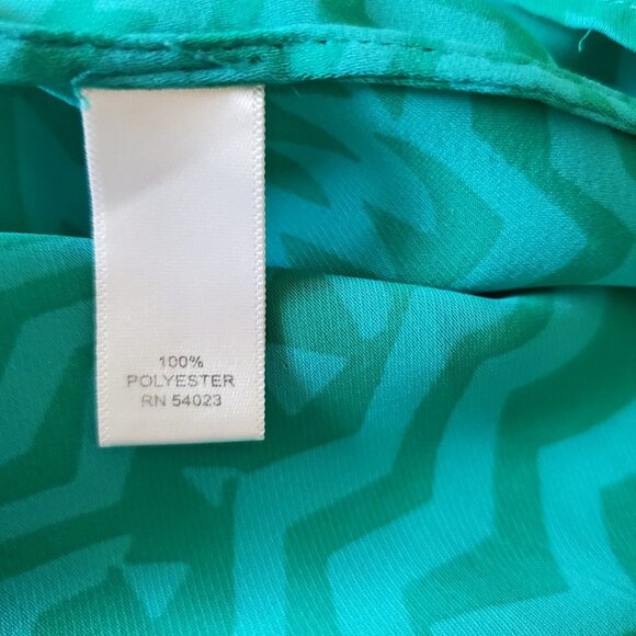 Banana Republic Sheer Pattern Jade Green Blouse Size Small - Picture 14 of 15